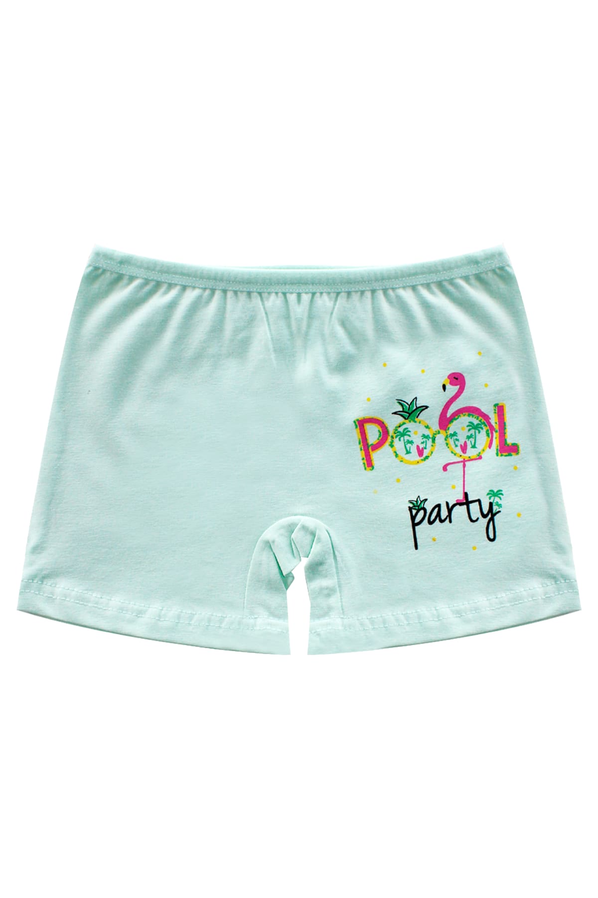 %100 Pamuk Renkli Boxer Kız Çocuk Külot Öts 8235 - Yeşil